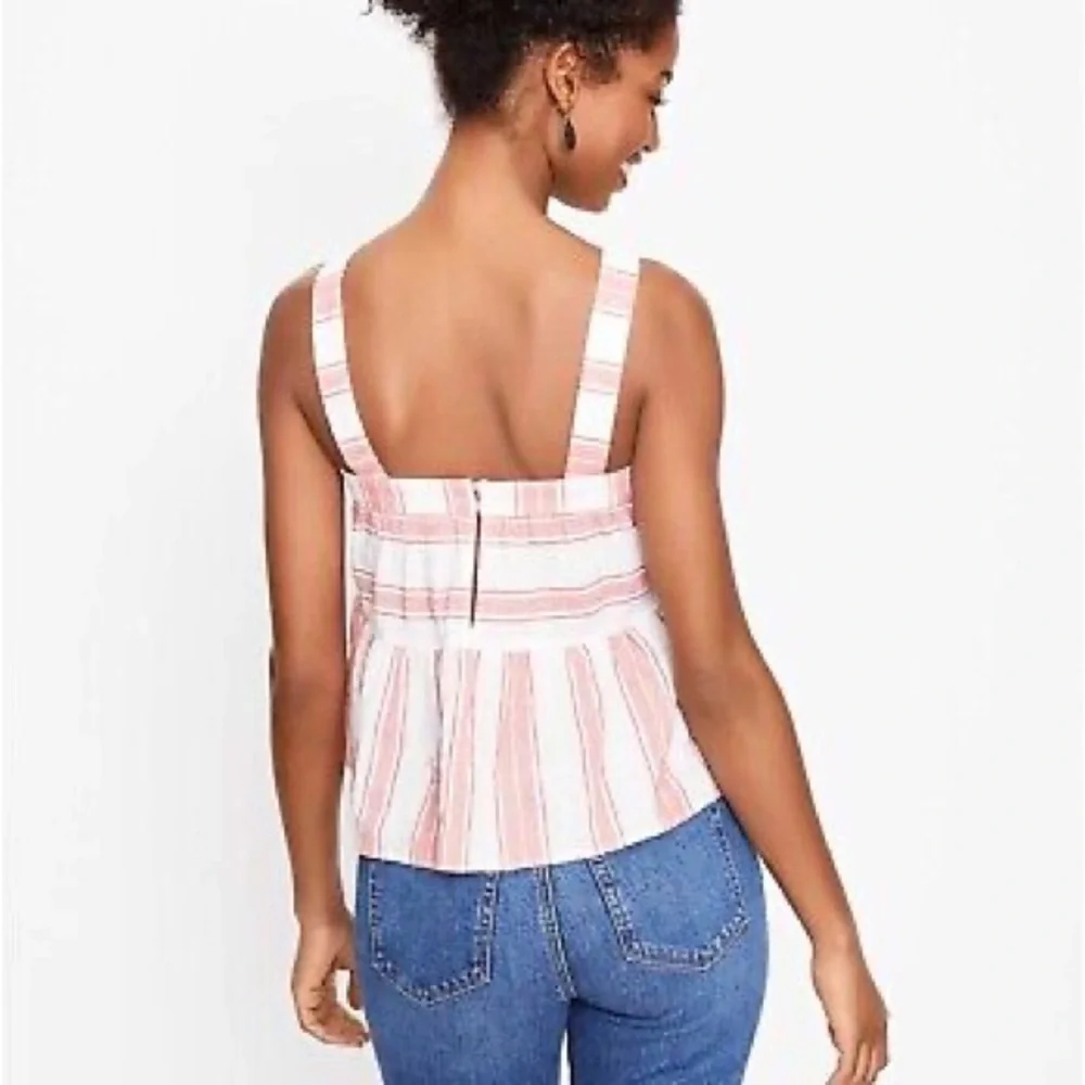 Loft red and white striped flowy boxy tank top - size small - Picture 2 of 11